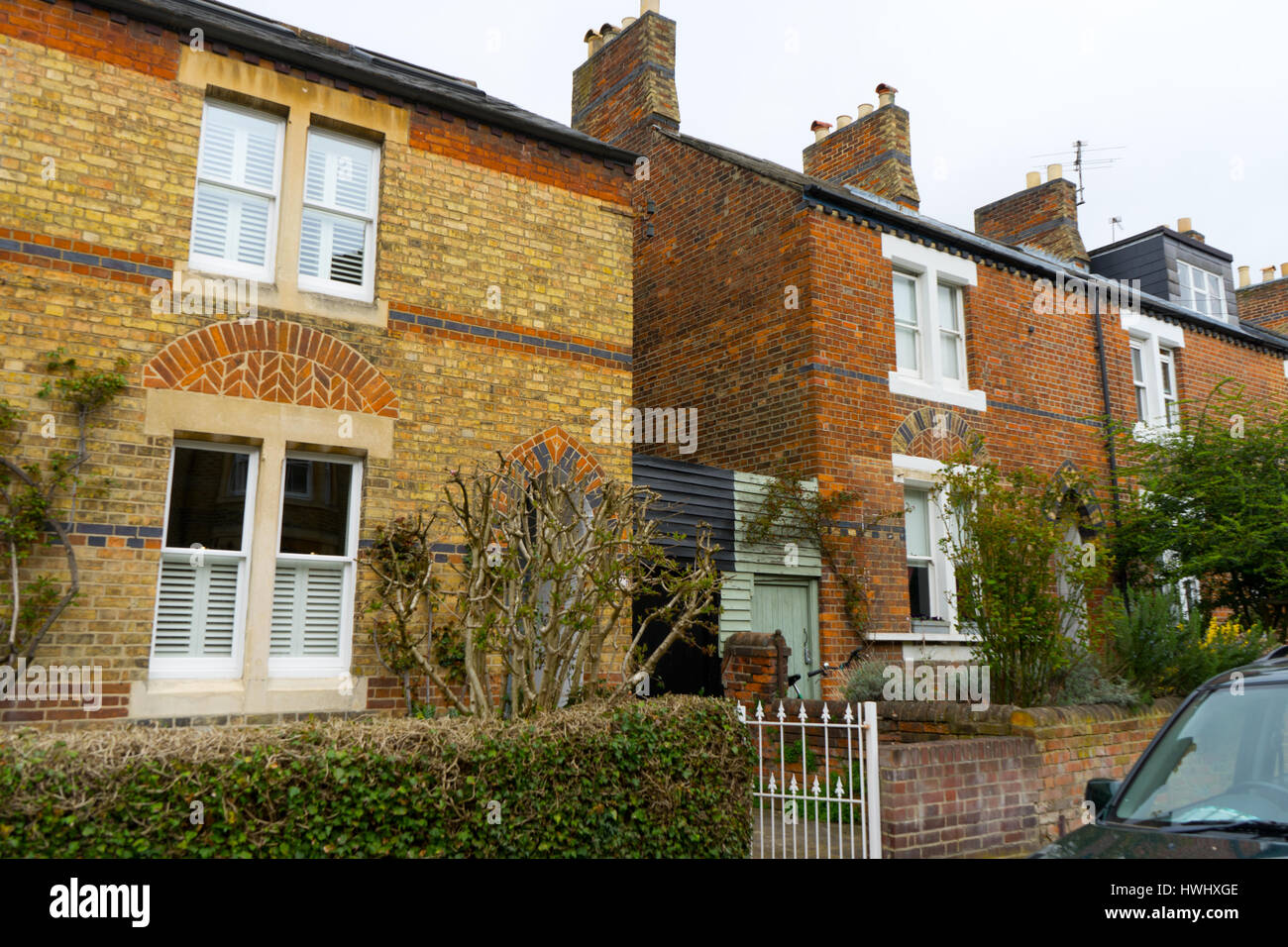 Case e case nel centro di Oxford, Oxfordshire, Regno Unito Foto Stock