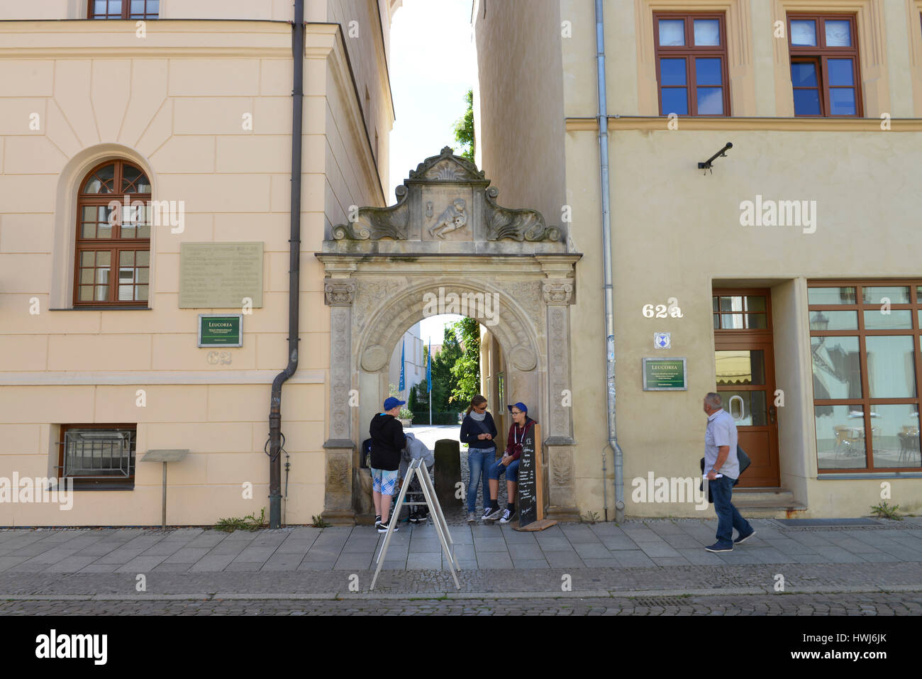 Universitaet, Collegienstrasse, Lutherstadt Wittenberg, Sachsen-Anhalt, Deutschland Foto Stock
