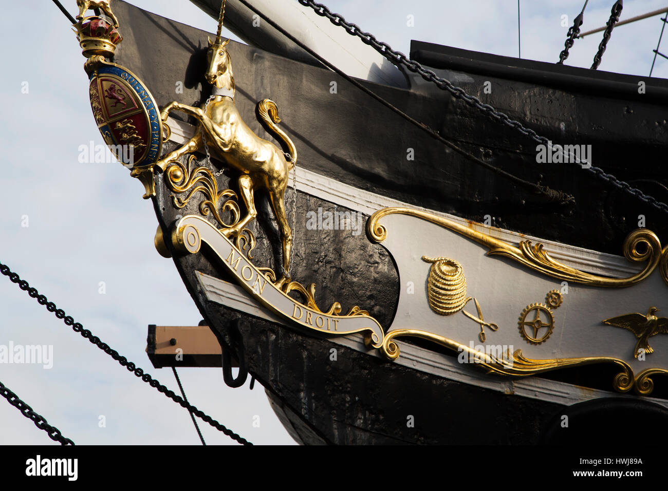 La SS Gran Bretagna a Bristol, Inghilterra. La nave, con uno scafo metallico, è stato progettato da Isambard Kingdom Brunel e ha un motore di vapore. Foto Stock