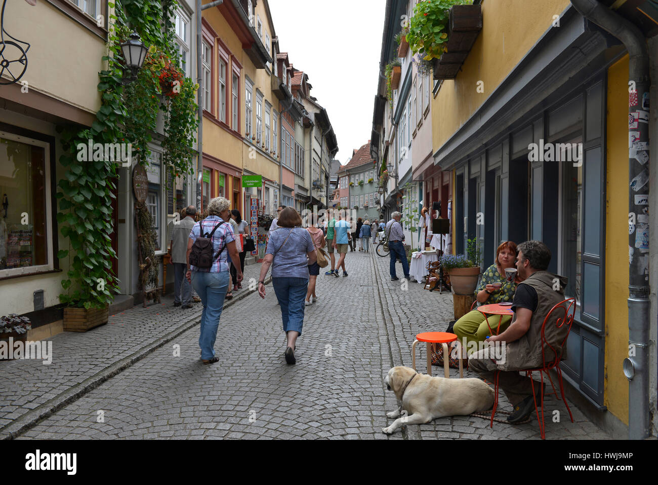 Kraemerbruecke, Erfurt, Thueringen, Deutschland, KrÃ¤merbrÃ¼cke Foto Stock