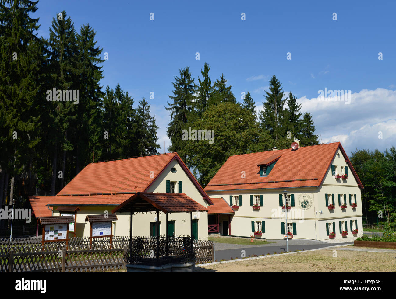 Naturschutzzentrum, Svaty Linhart, Karlsbad, Tschechien Foto Stock