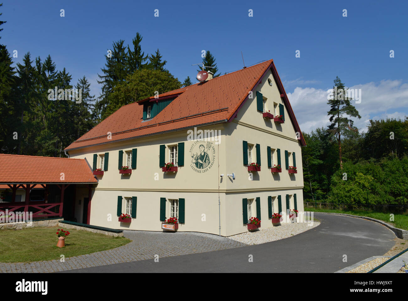 Naturschutzzentrum, Svaty Linhart, Karlsbad, Tschechien Foto Stock