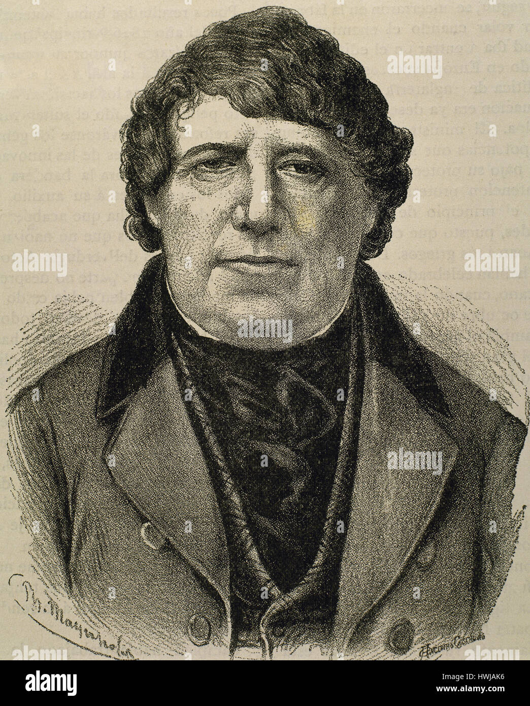 Di Daniel O'Connell (1775-1847). Irlandese leader politici. Ritratto. Incisione. Foto Stock