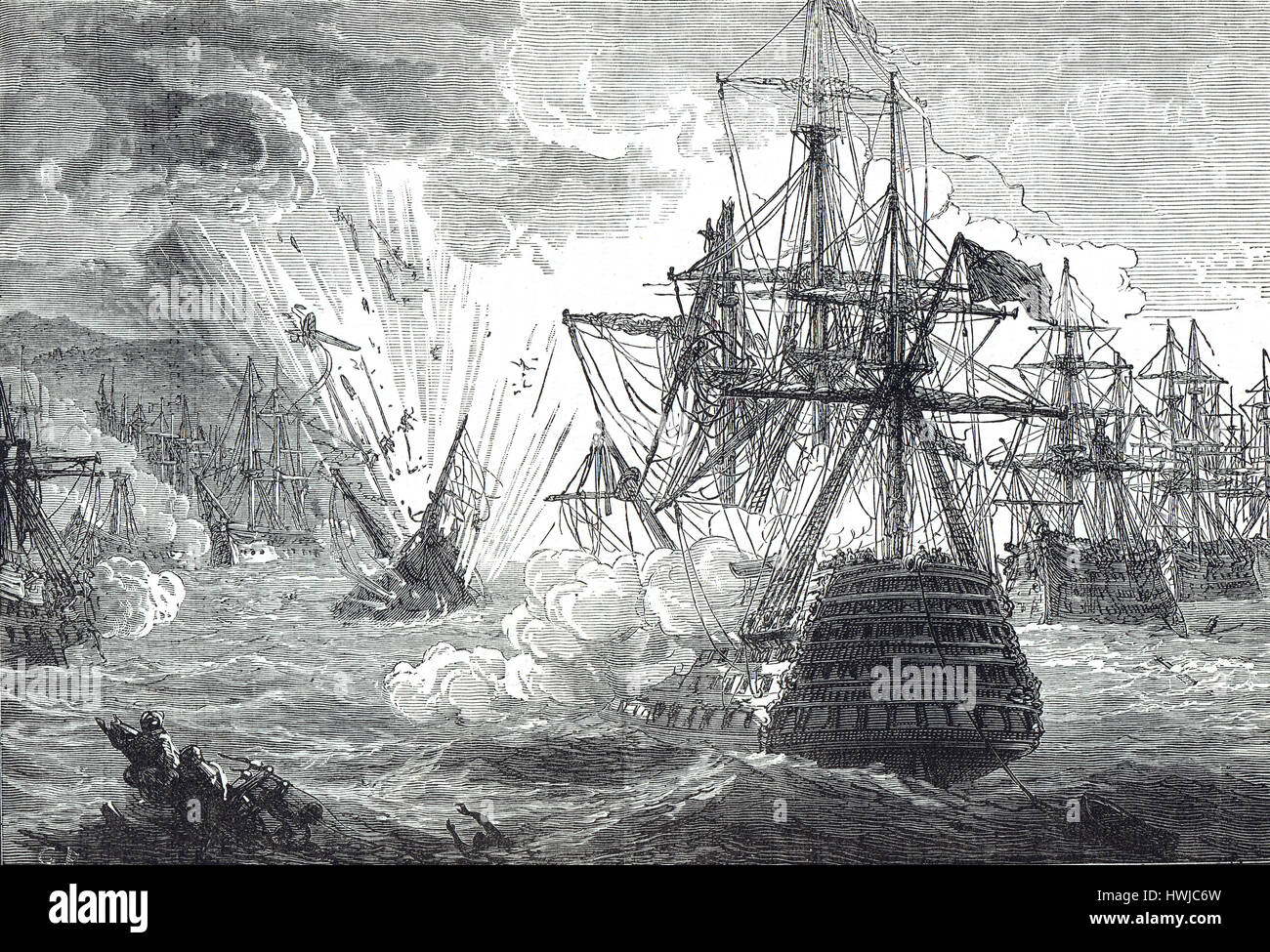 La battaglia di Navarino 1827 Foto Stock