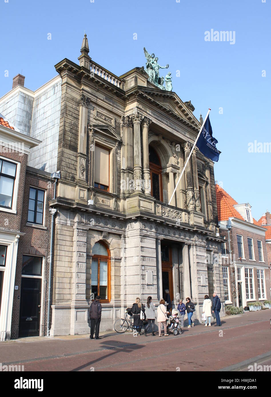 Xviii secolo Teyler al museo di arte e storia naturale e il museo della scienza di Haarlem, Paesi Bassi al fiume Spaarne Foto Stock