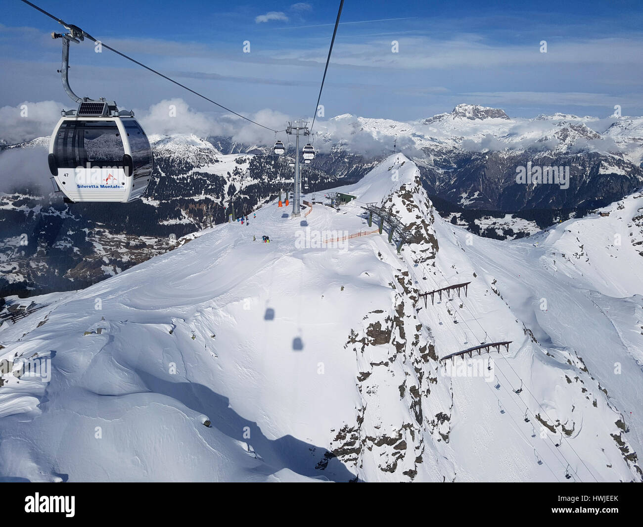 Panorama-Bahn, Kreuzjoch, Schruns, Silvretta-Montafon, Vorarlberg, Oesterreich Foto Stock