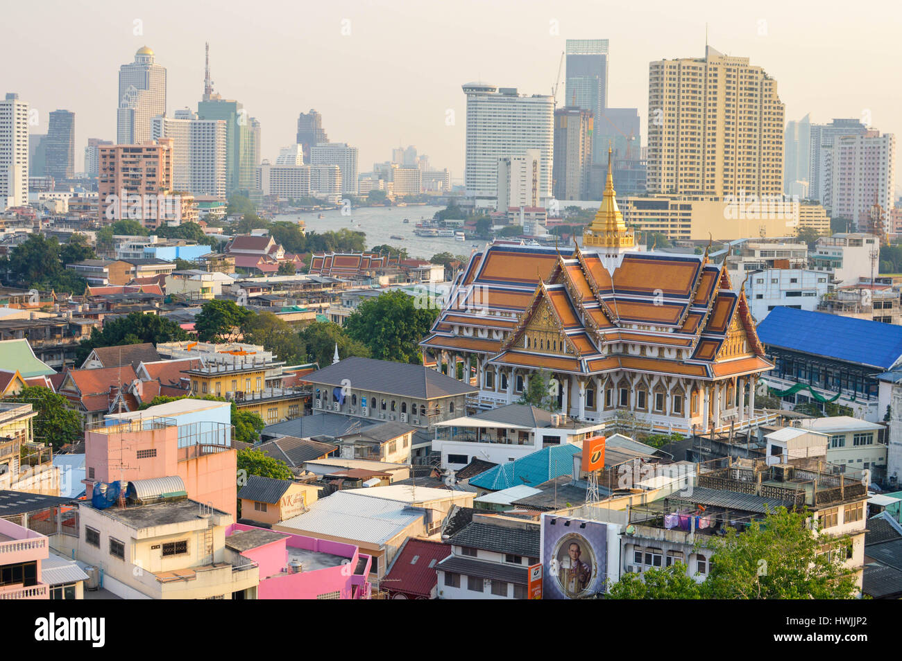 Bangkok, Tailandia - 18 Febbraio 2017: vista aerea di Bangkok, Thailandia visto dal tetto a Chinatown Foto Stock