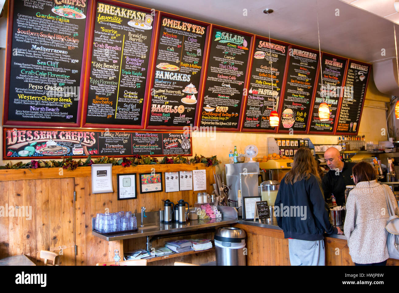 Cafe in Haight Ashbury district Foto Stock