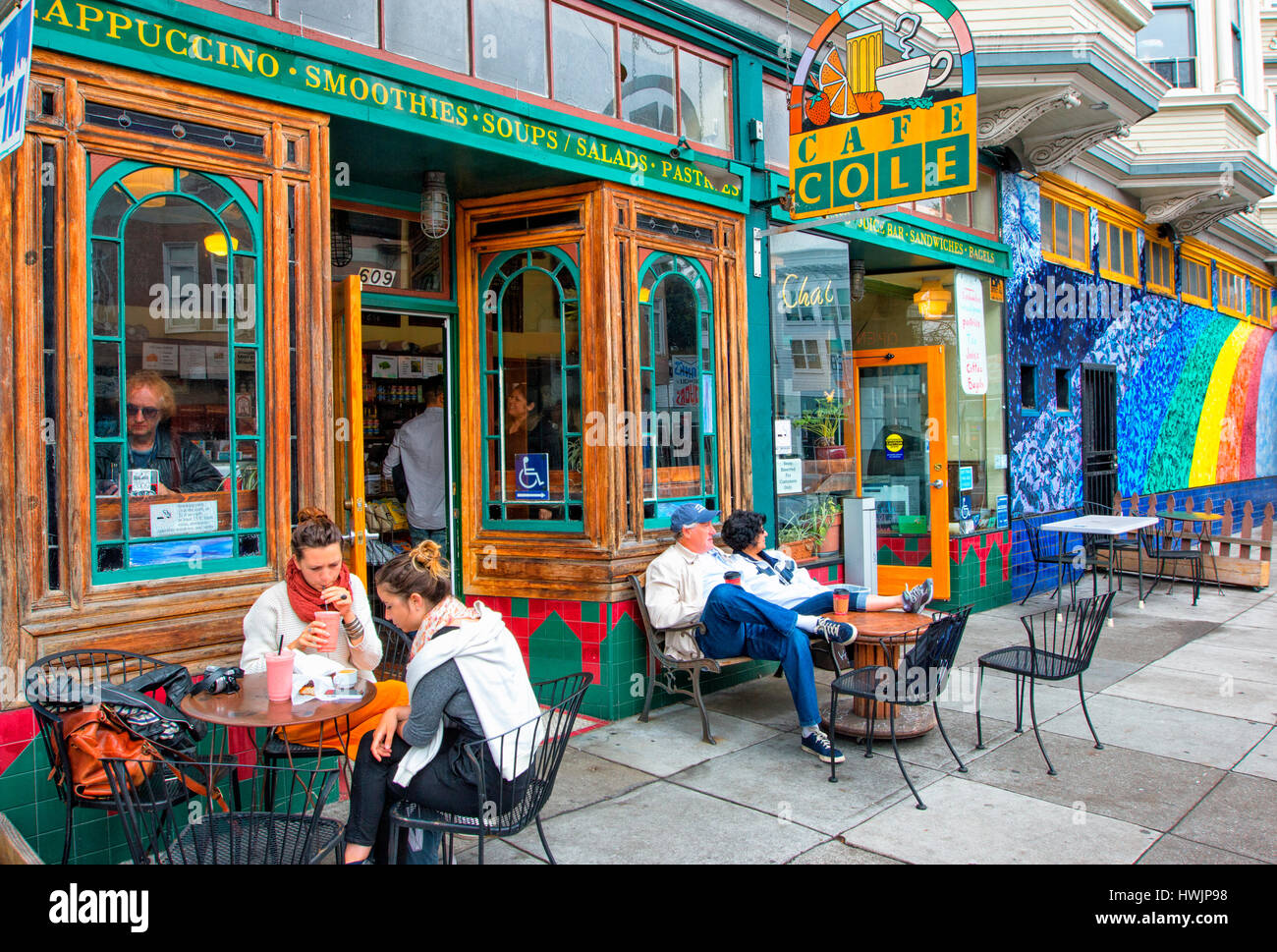 Cafe in Haight Ashbury district Foto Stock