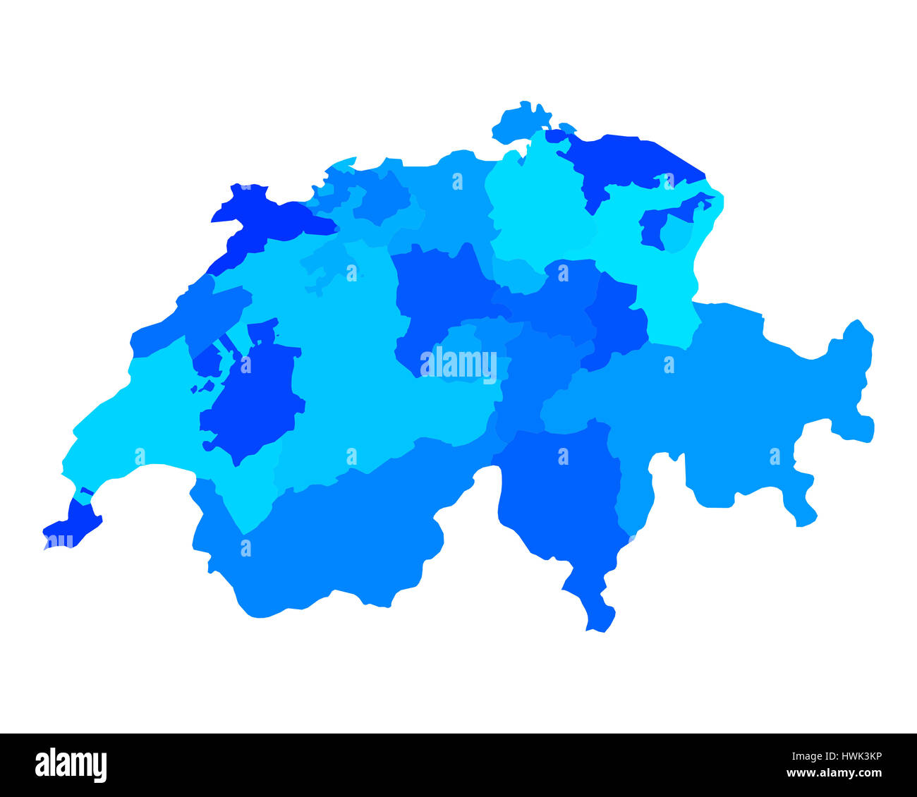 Cartina della Svizzera Foto Stock