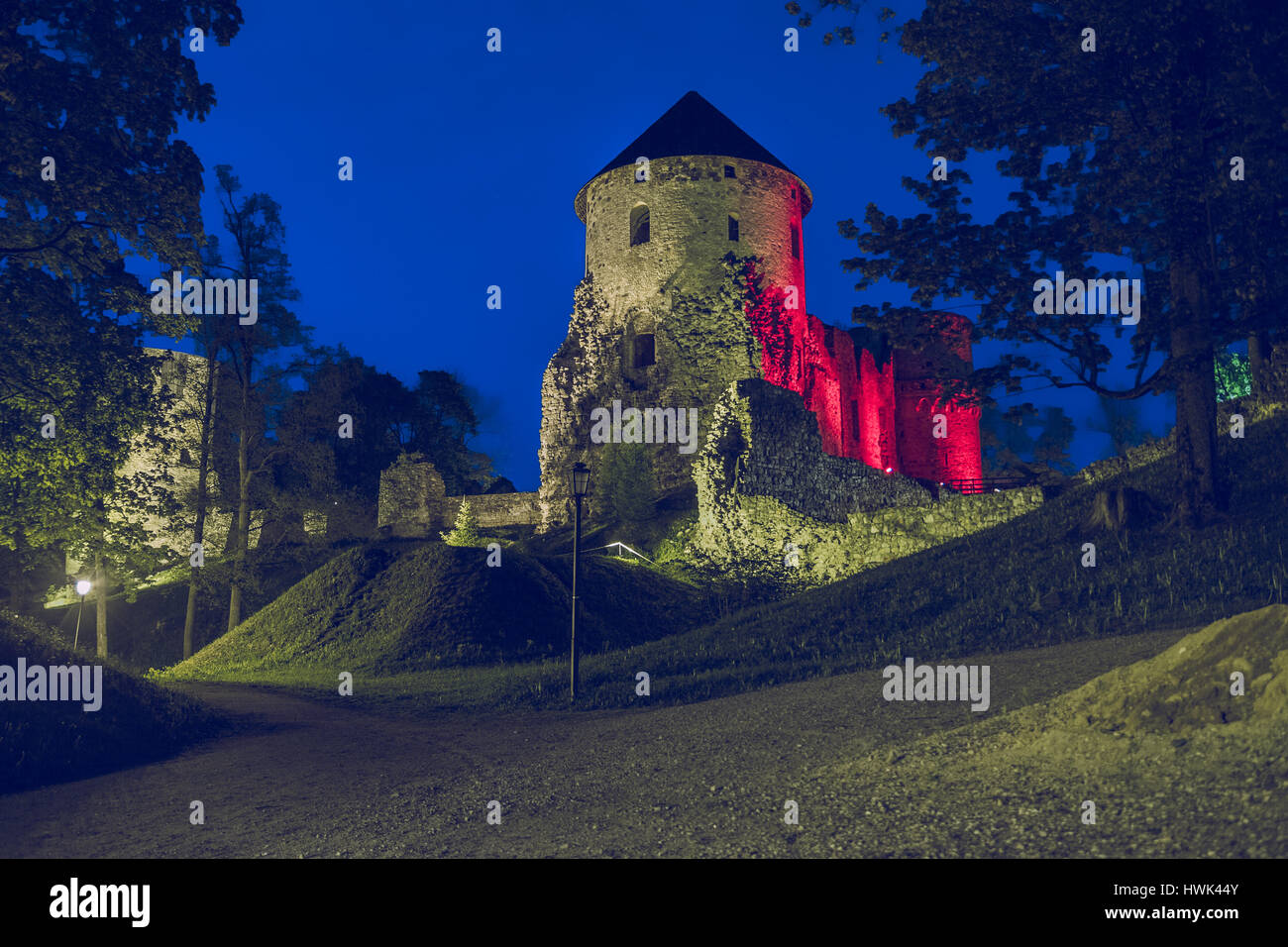 Vecchia Livonia castello in Cesis. Foto Stock