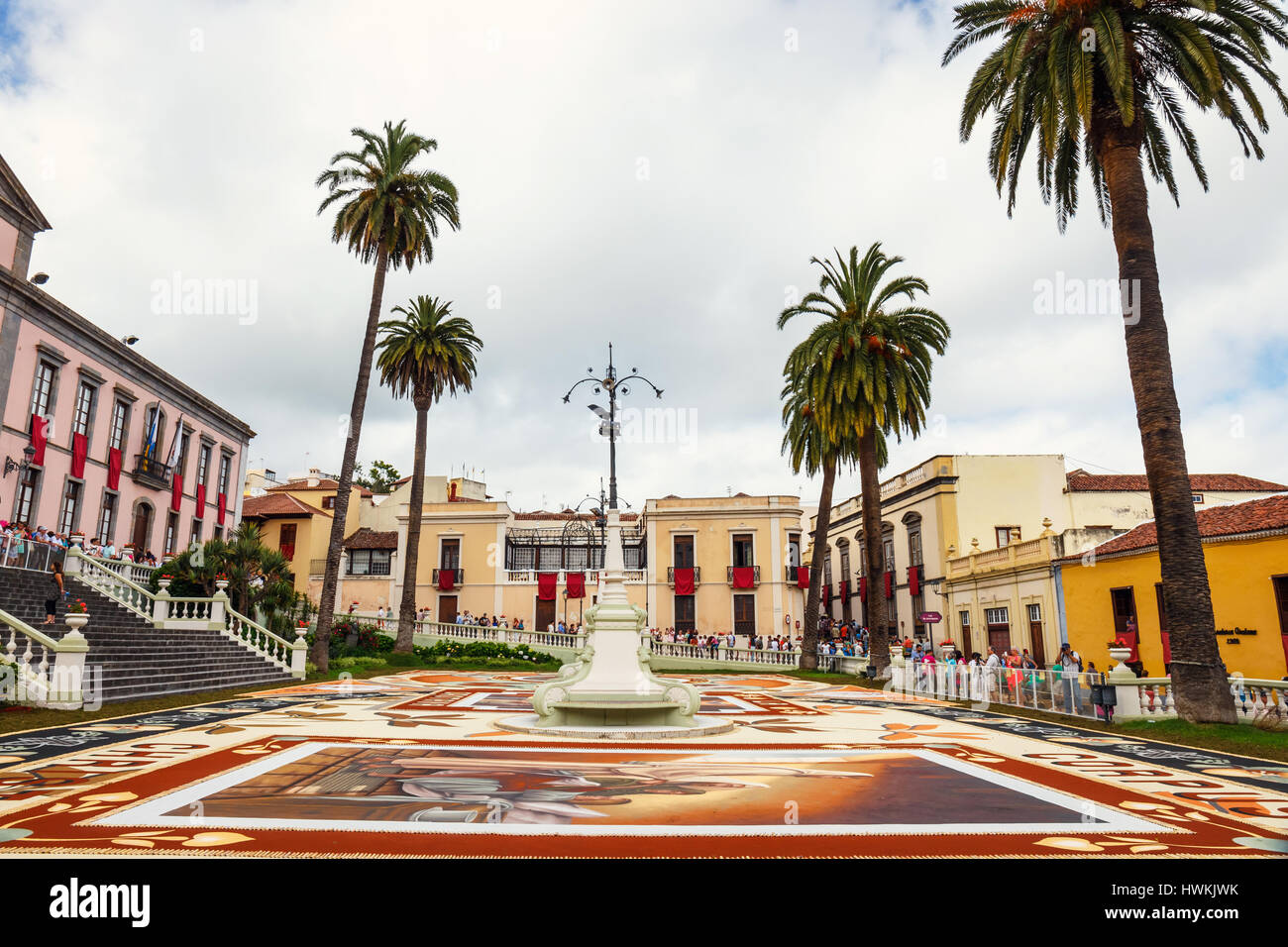 La Orotava, Tenerife, Spagna - 11 Giugno 2015: la celebrazione del Corpus Domini è una delle più radicate tradizioni in Tenerife Foto Stock