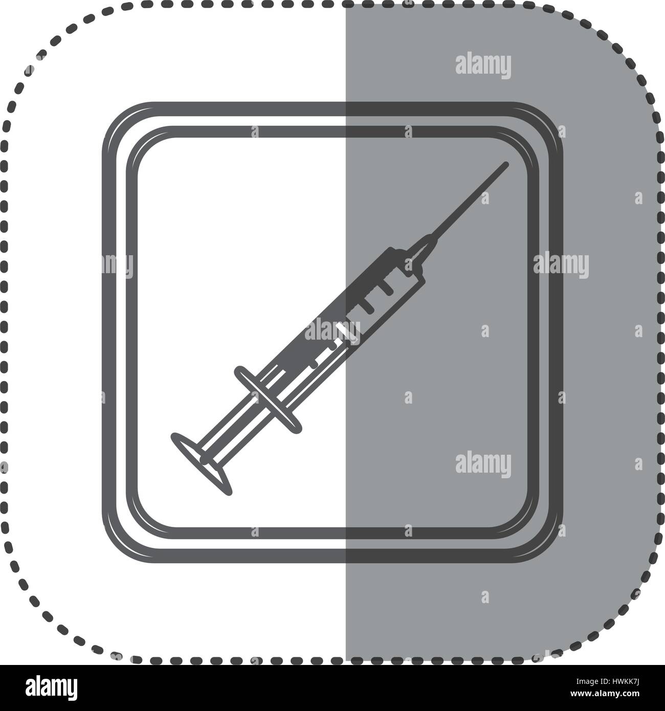 La figura emblema icona della siringa Illustrazione Vettoriale