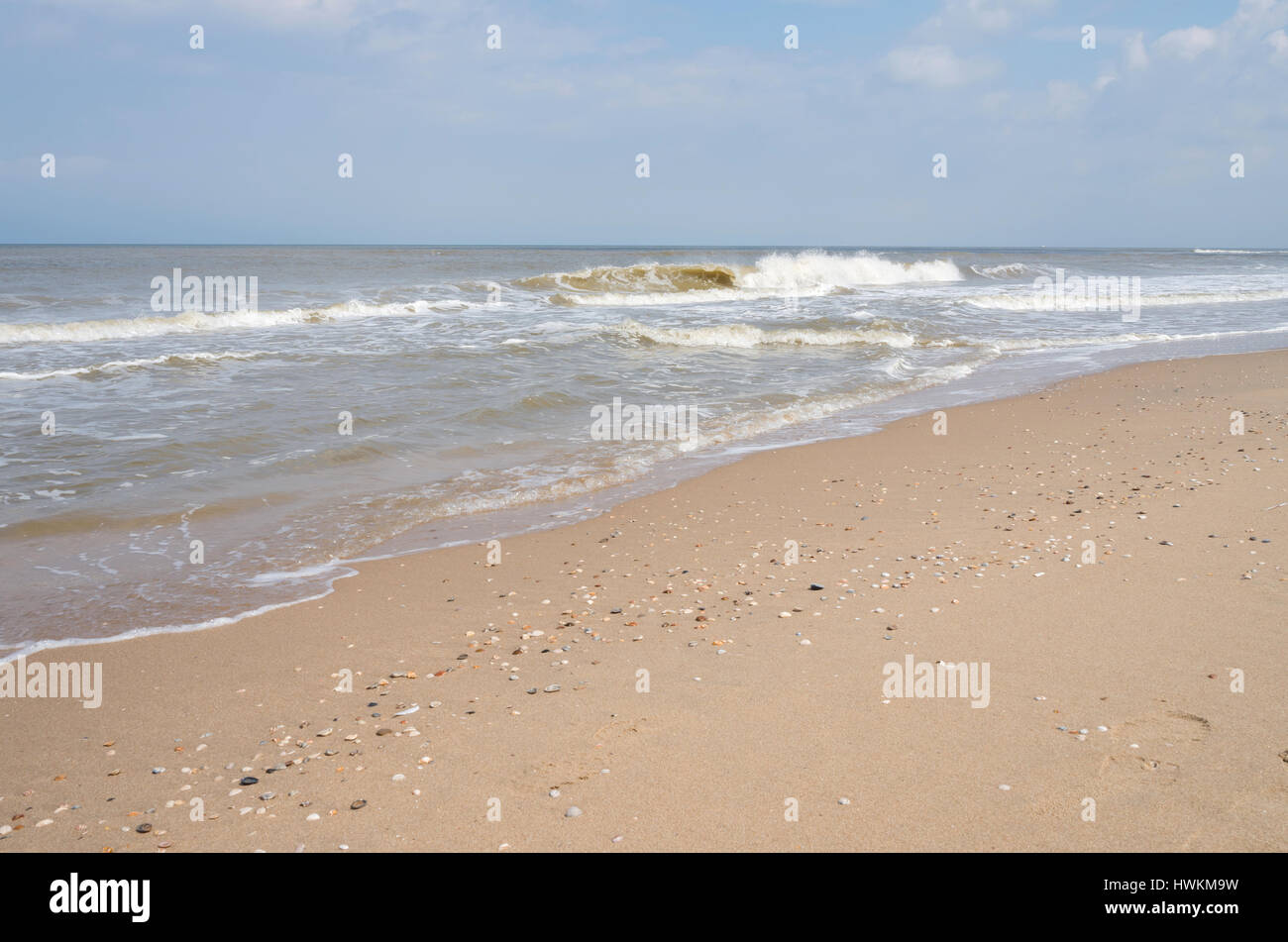 Dutch costa del Mare del Nord nei pressi di Katwijk Foto Stock