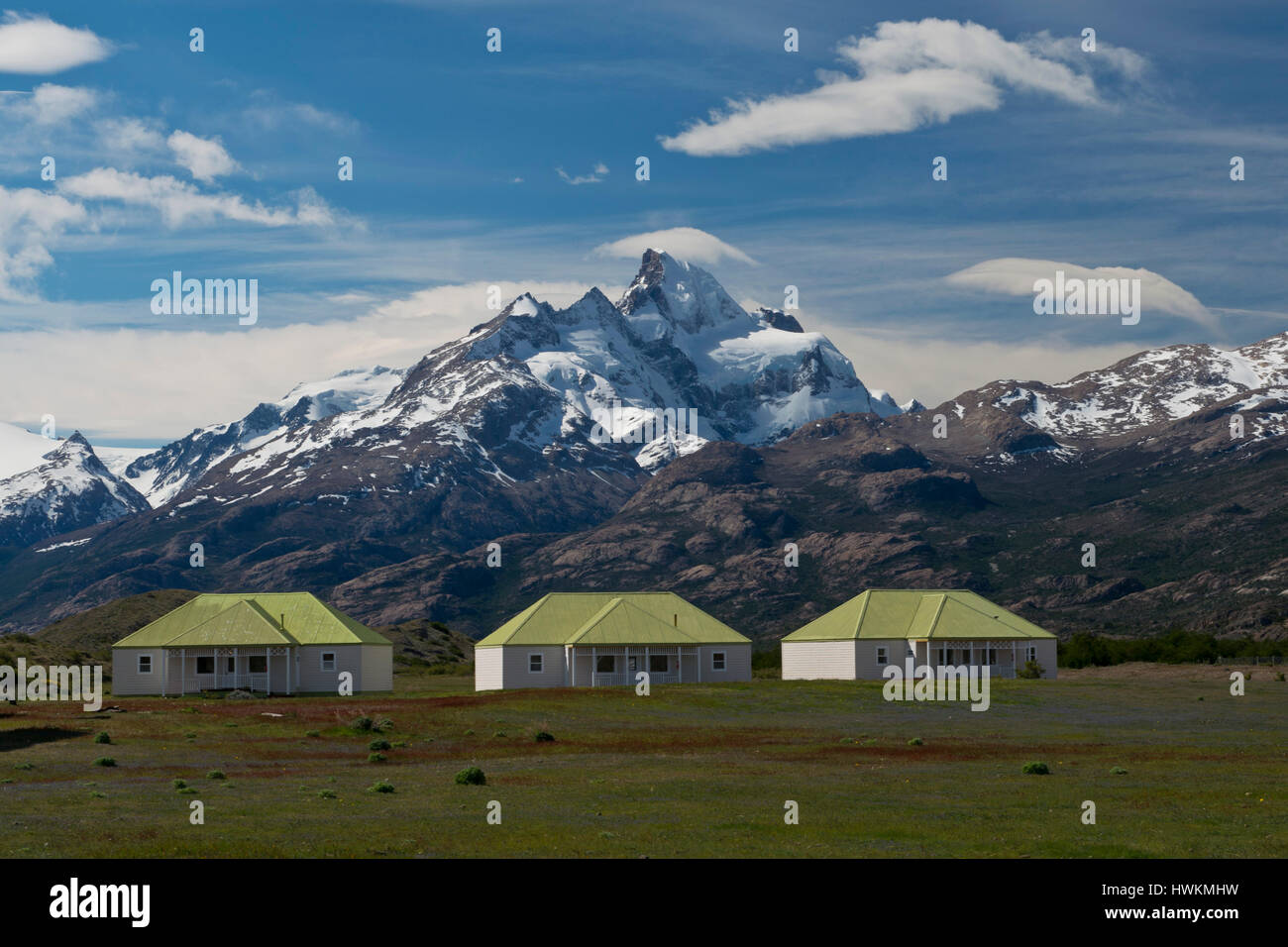 La estancia cristina sul Lago Argentino, vicino al Ghiacciaio Upsala, nel parco nazionale Los Glaciares della Patagonia argentina: Sito del Patrimonio Mondiale dell ONU Foto Stock