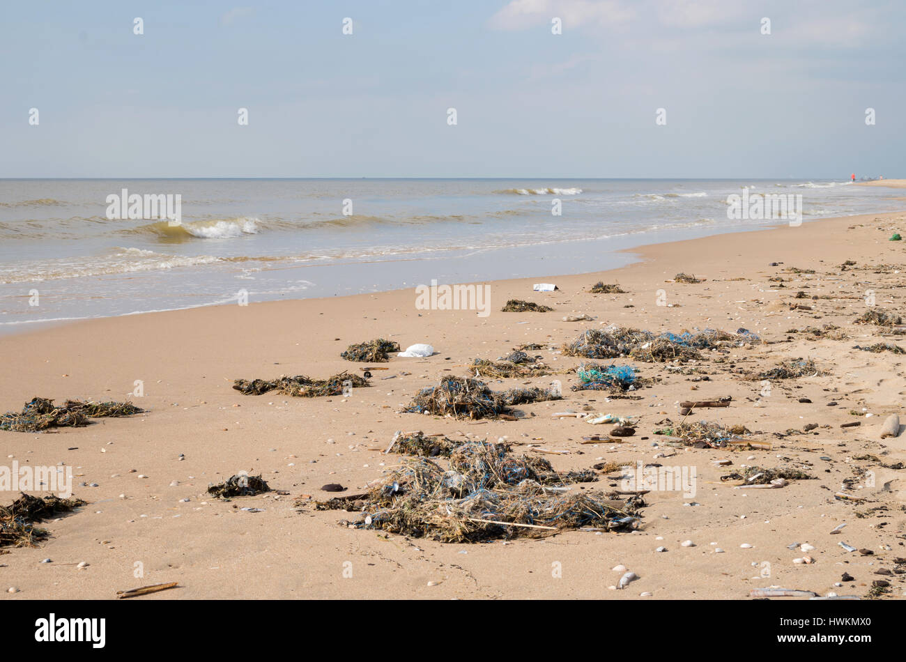 L'inquinamento in olandese costa del Mare del Nord Foto Stock