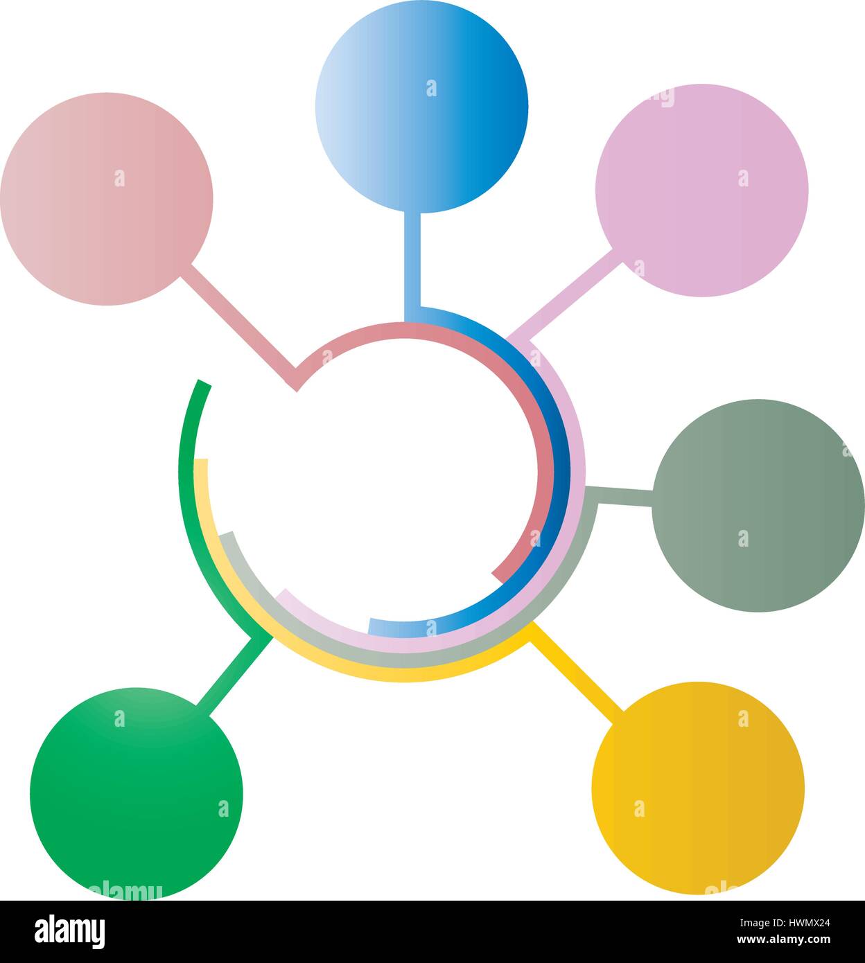 Infografico template design cerchi di vettore Illustrazione Vettoriale