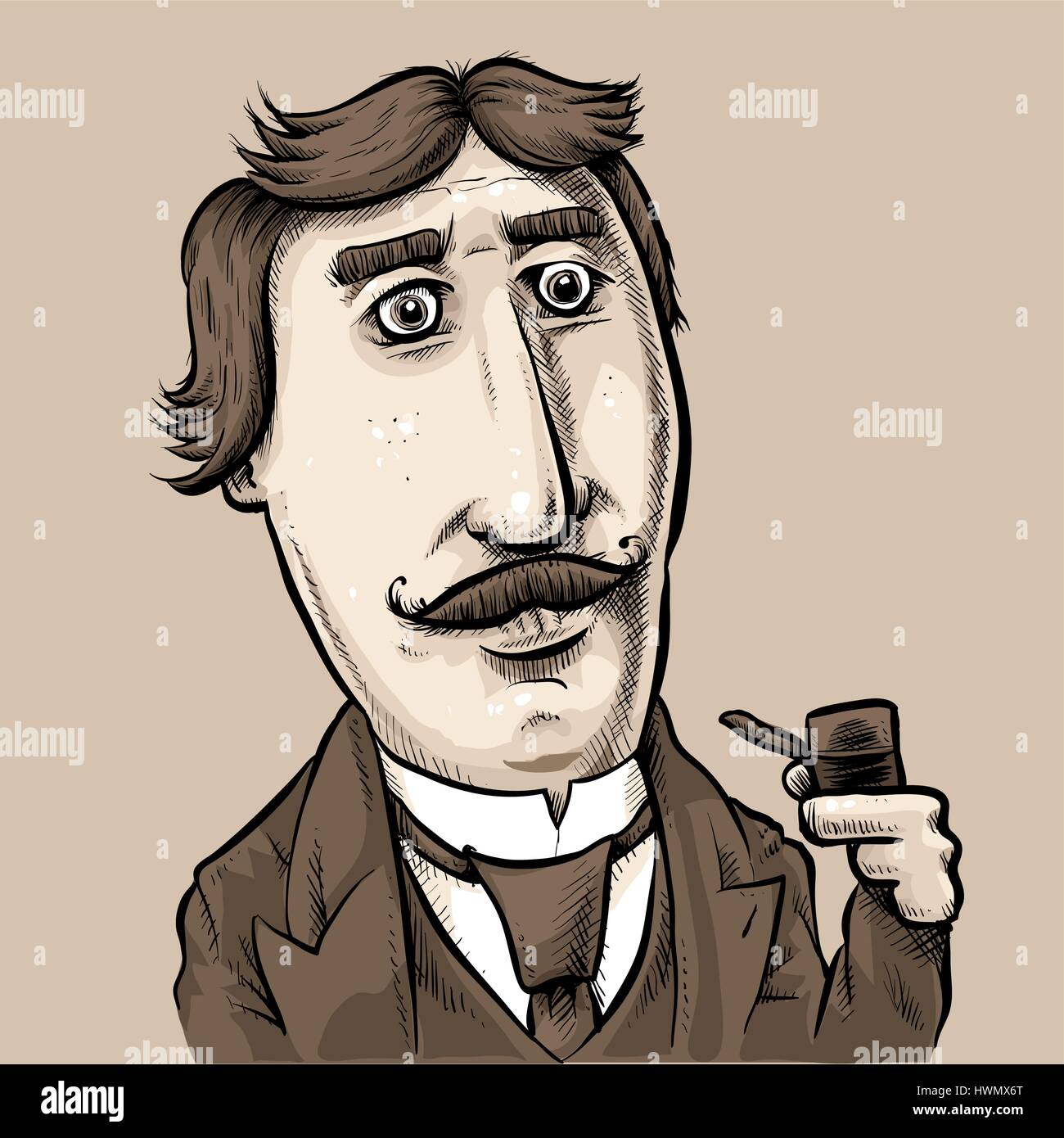 Un cartoon di dapper l uomo dal passato. Illustrazione Vettoriale