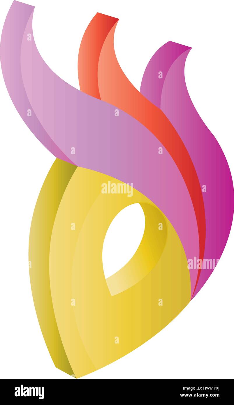 Logo 3d cuore icona Illustrazione Vettoriale