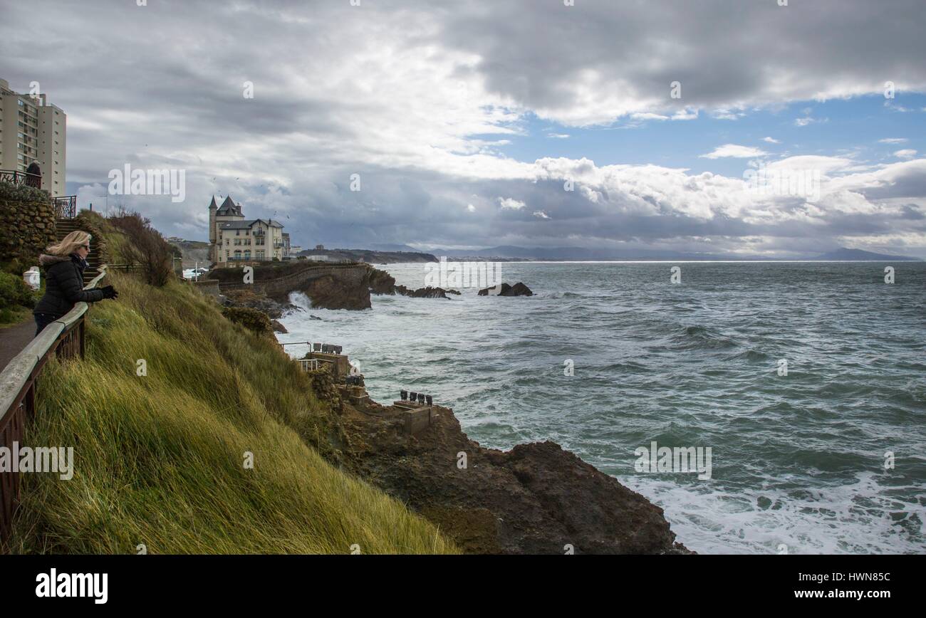 Francia, Pirenei Atlantique, Paese Basco, Biarritz, Villa Belza Foto Stock