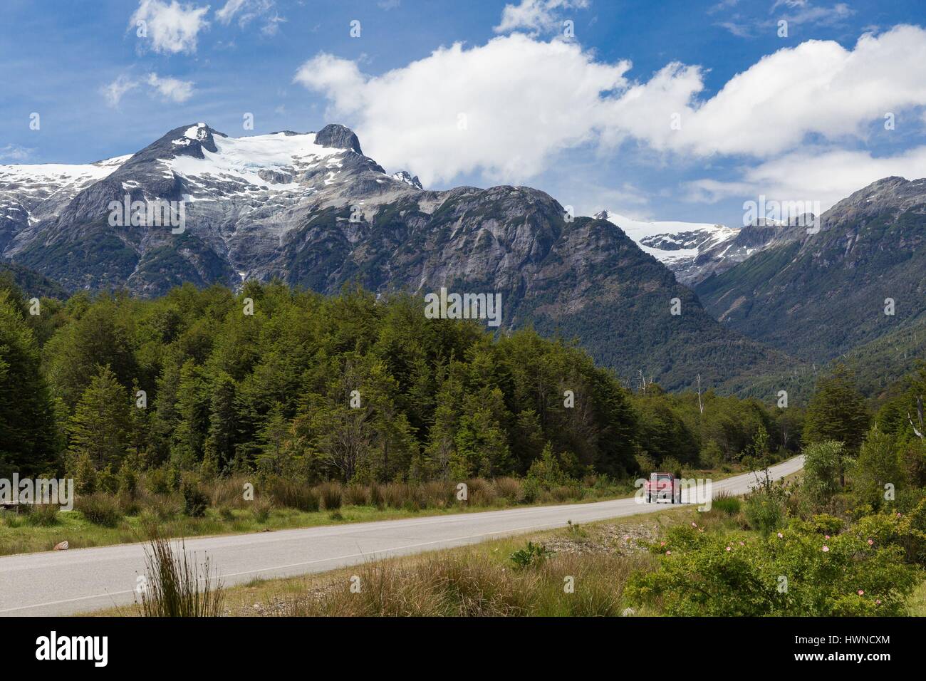 Il Cile, Patagonia, Aysen regione, il percorso meridionale o Carretera Austral Foto Stock