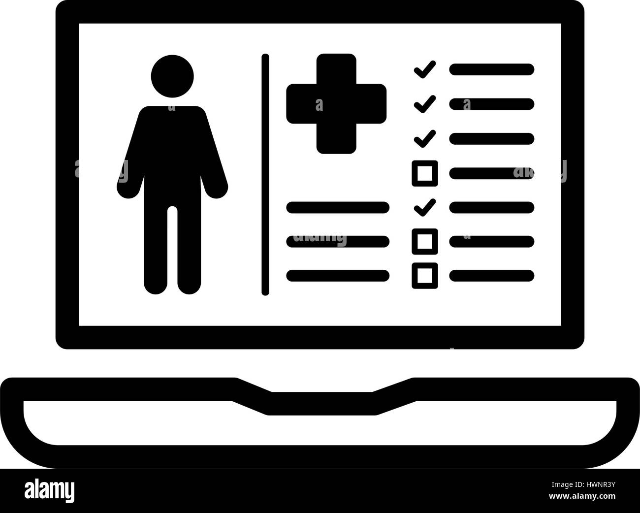Medico paziente icona Registra. Design piatto. Illustrazione Vettoriale