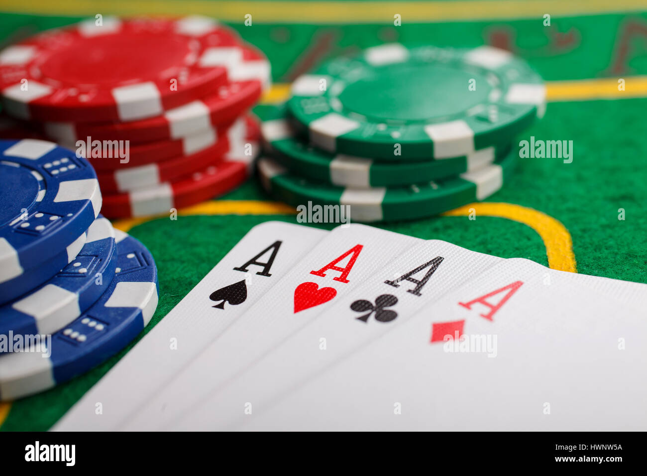 aces poker quattro Foto Stock