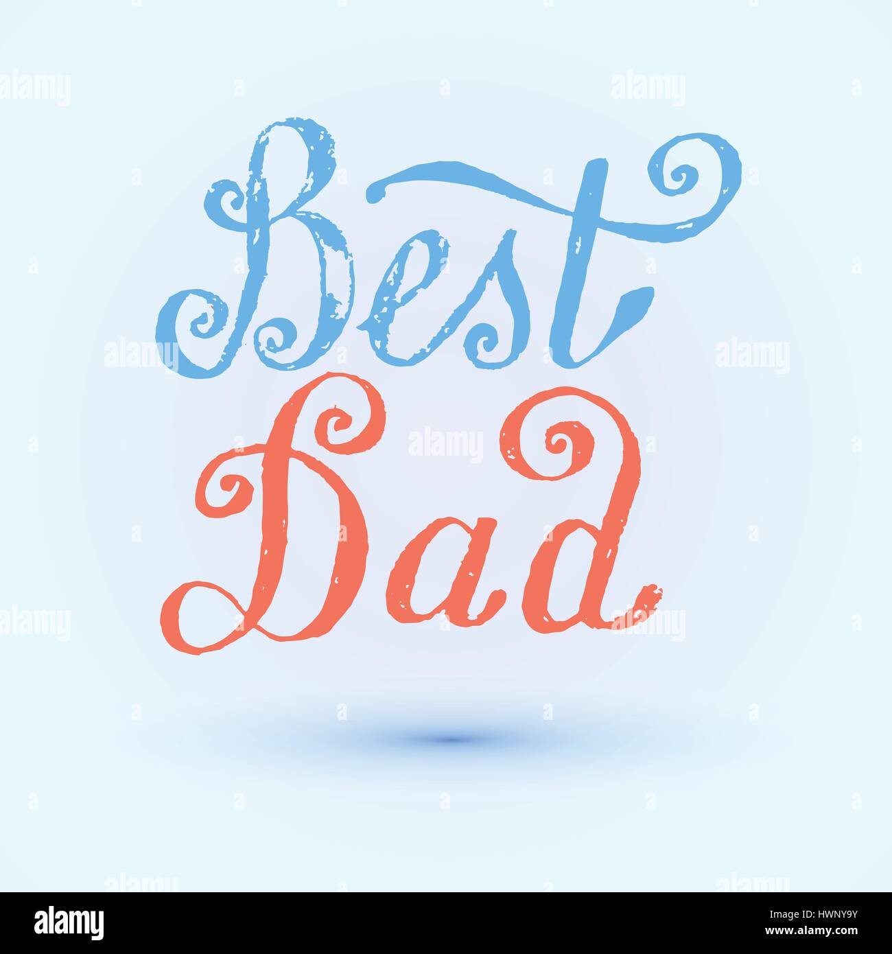 Miglior papà. Vettore di caratteri scritti a mano, t-shirt print design, composizione tipografica. Felice Giornata dei padri. Illustrazione Vettoriale