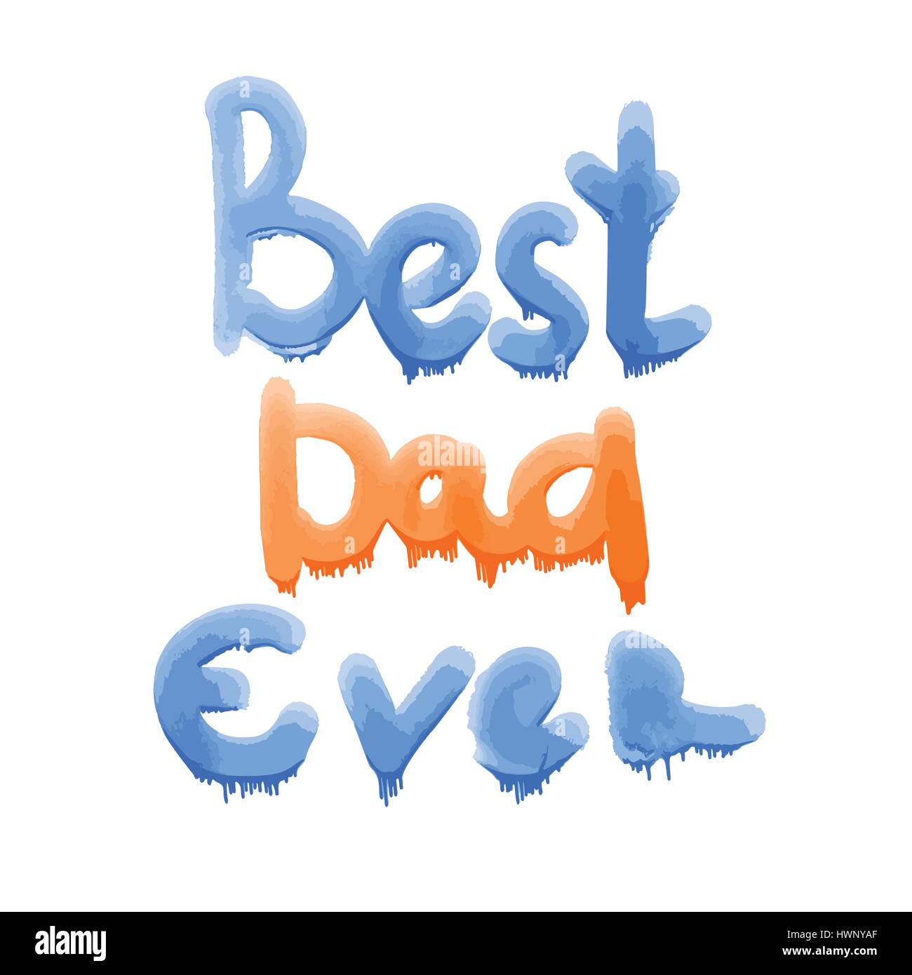 Miglior papà mai scritte. Padri giorno biglietto di auguri. Illustrazione vettoriale EPS10. Illustrazione Vettoriale