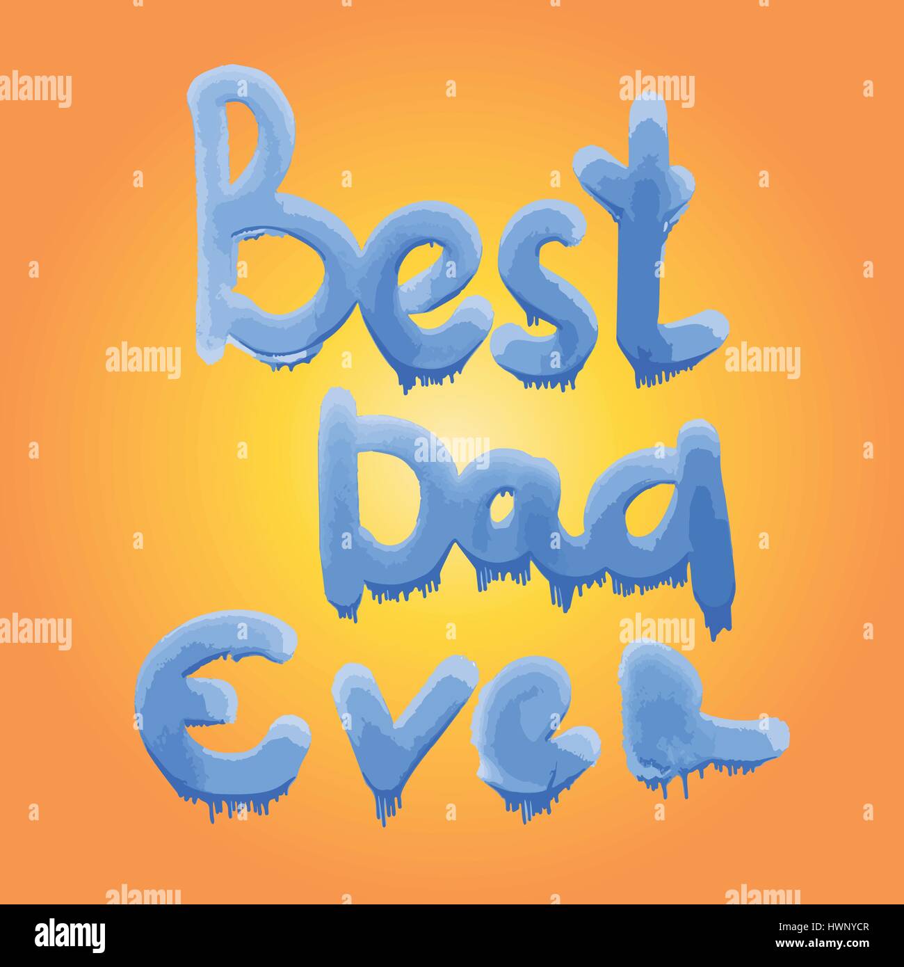 Miglior papà mai scritte. Padri giorno biglietto di auguri. Illustrazione vettoriale EPS10. Illustrazione Vettoriale