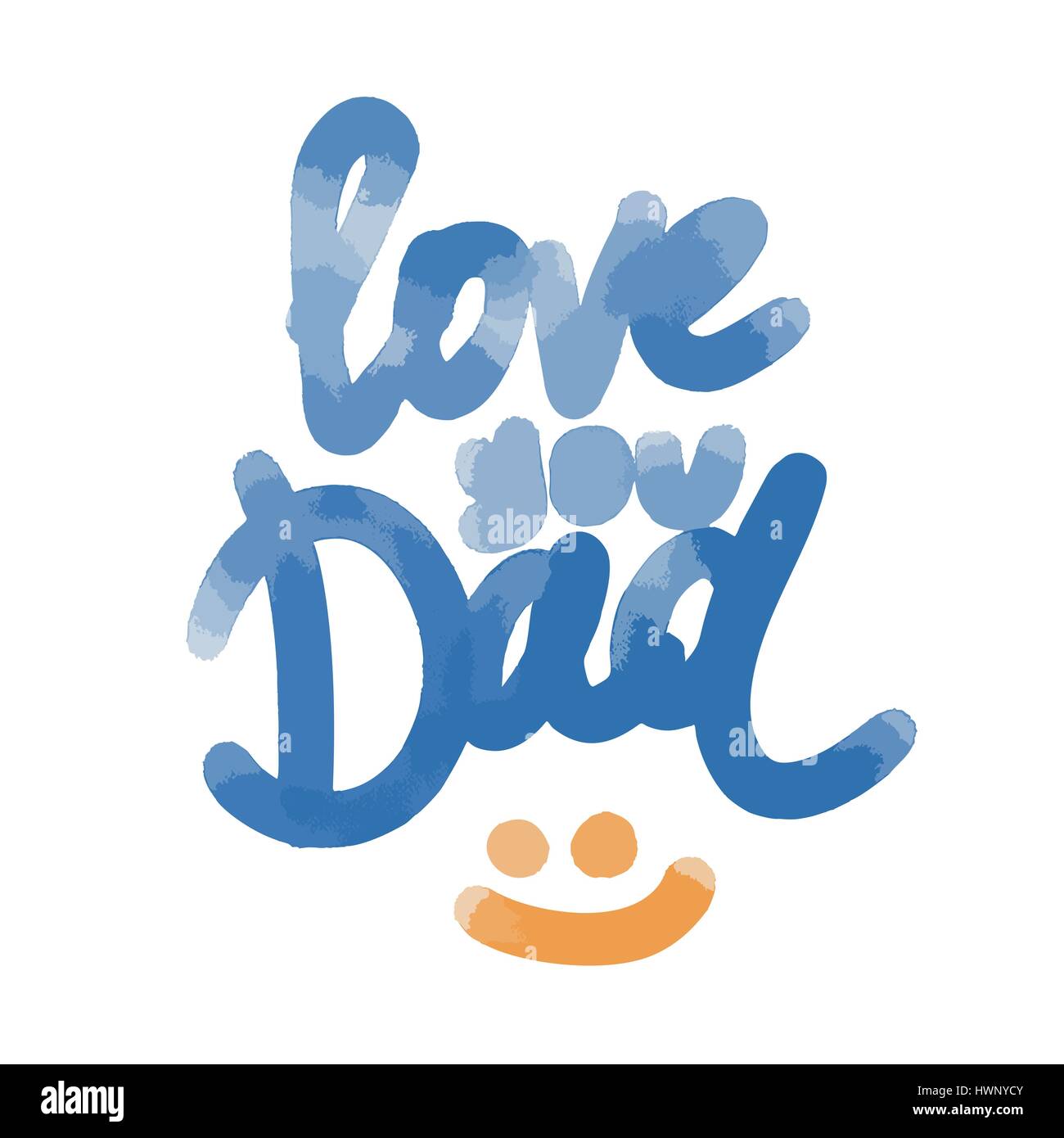 Ti amo papà scritte. Padri giorno biglietto di auguri. Illustrazione vettoriale EPS10 Illustrazione Vettoriale