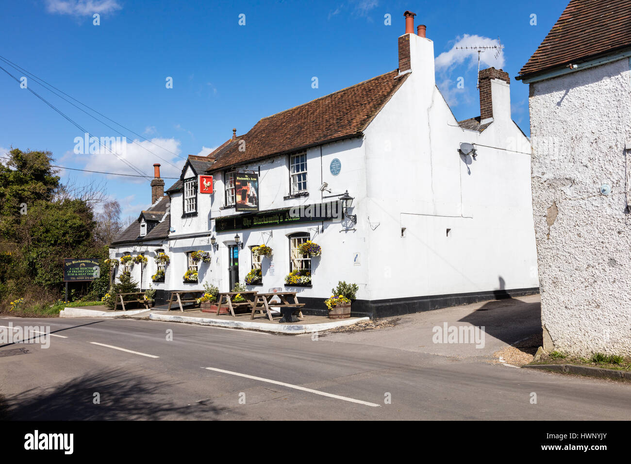 Il fabbro Arms pub, nel villaggio di Cudham, nel London Borough of Bromley, al confine con il Kent, Regno Unito Foto Stock