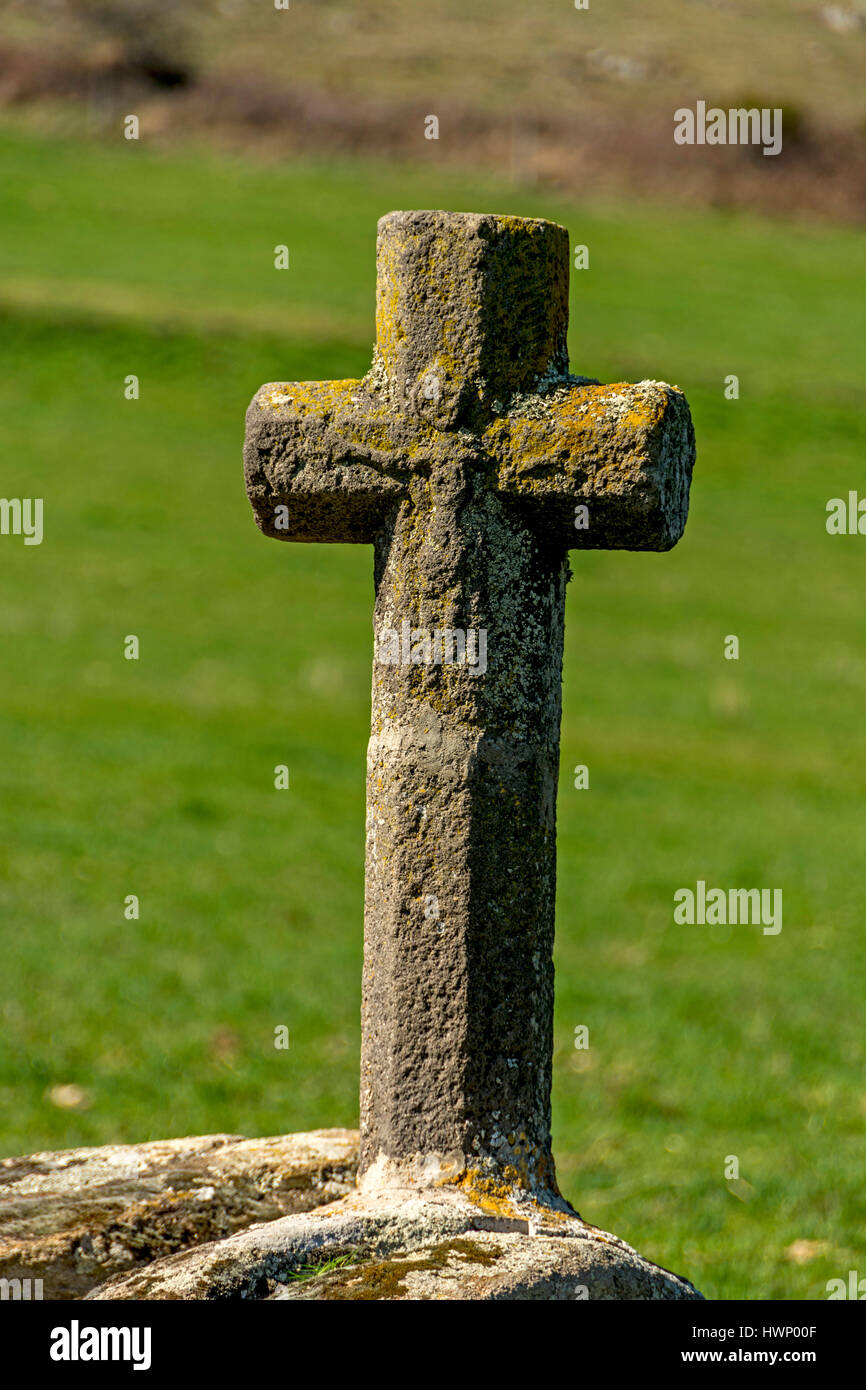 Croce in campagna, Limagne, Puy de Dome, Auvergne, Francia Foto Stock