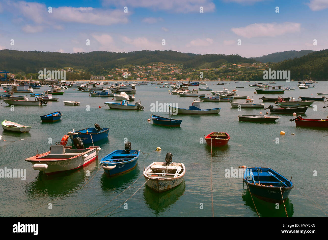 Porto di pesca, Cedeira, La Coruña provincia, regione della Galizia, Spagna, Europa Foto Stock