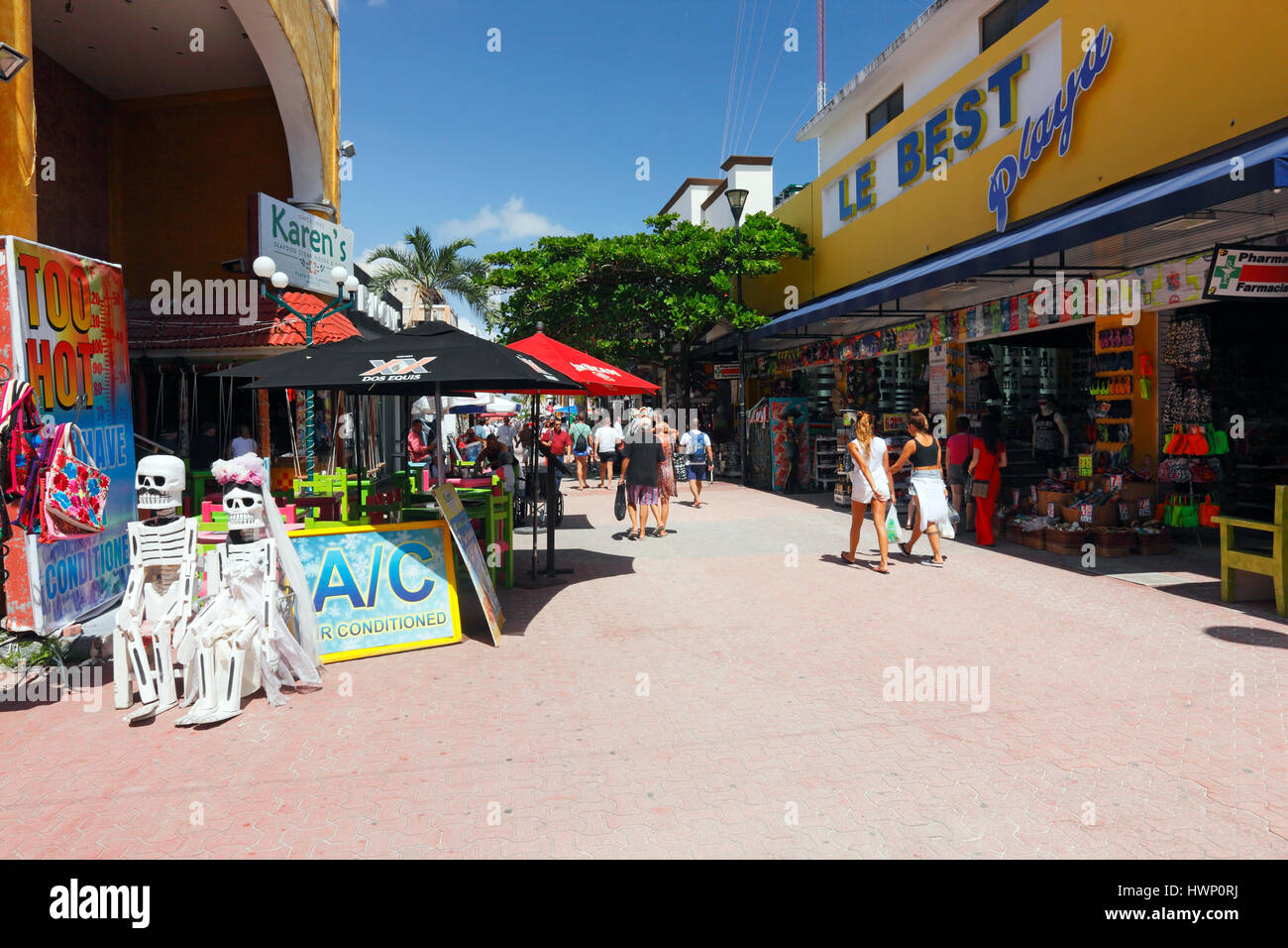 5 ave in Playa del Carmen in Messico Foto Stock