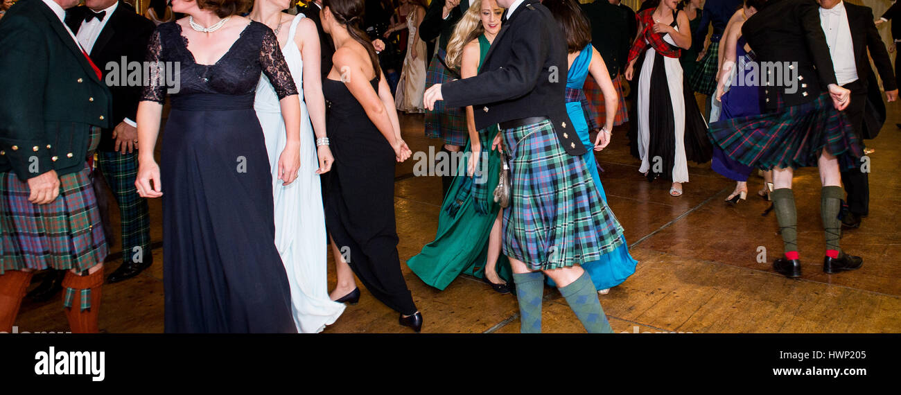 Tradizionale Scozzese Highland Country Dancing. Foto Stock