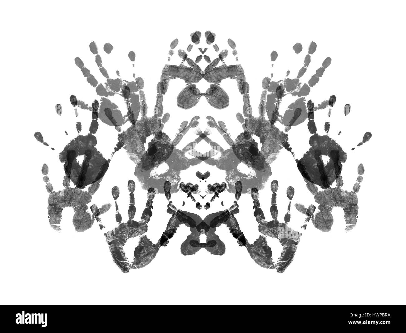 Campione di prova di Rorshach isolato su bianco Foto Stock