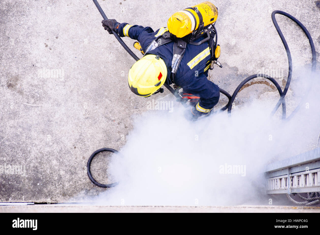 Fuoco e di salvataggio a Service Training Foto Stock