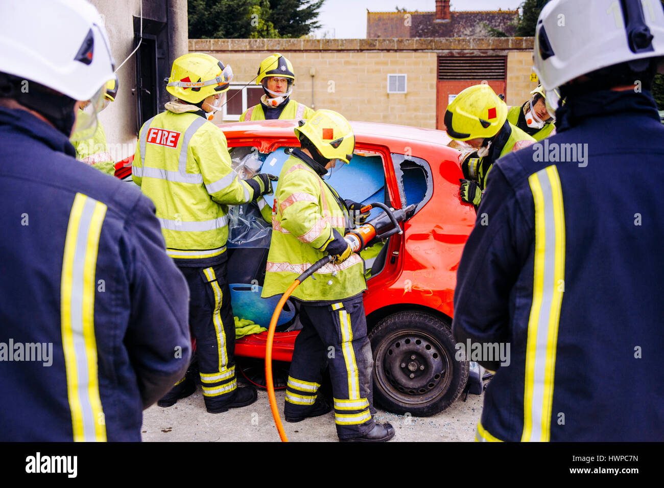 Fuoco e di salvataggio a Service Training Foto Stock