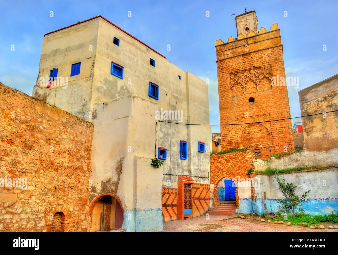 Grande Moschea torre in Safi, Marocco Foto Stock