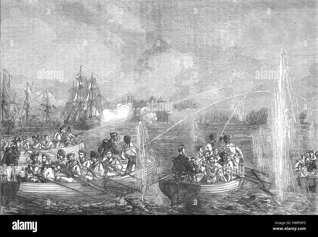 Bombardamento di Odessa, Guerra di Crimea, 1854 Foto Stock