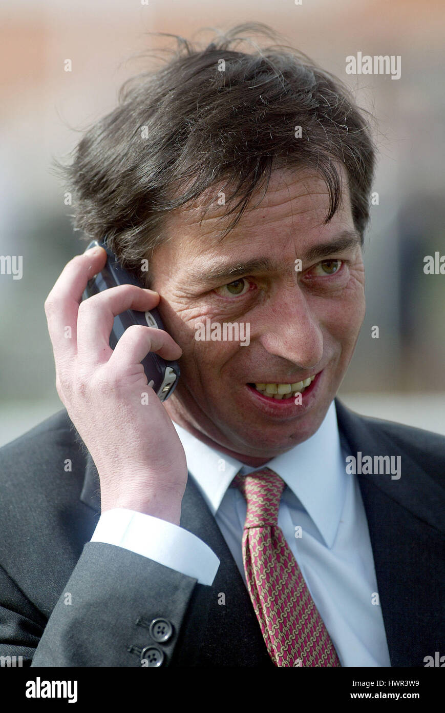 WILLIAM JARVIS corsa di cavalli TRAINER NEWMARKET Inghilterra 15 aprile 2003 Foto Stock
