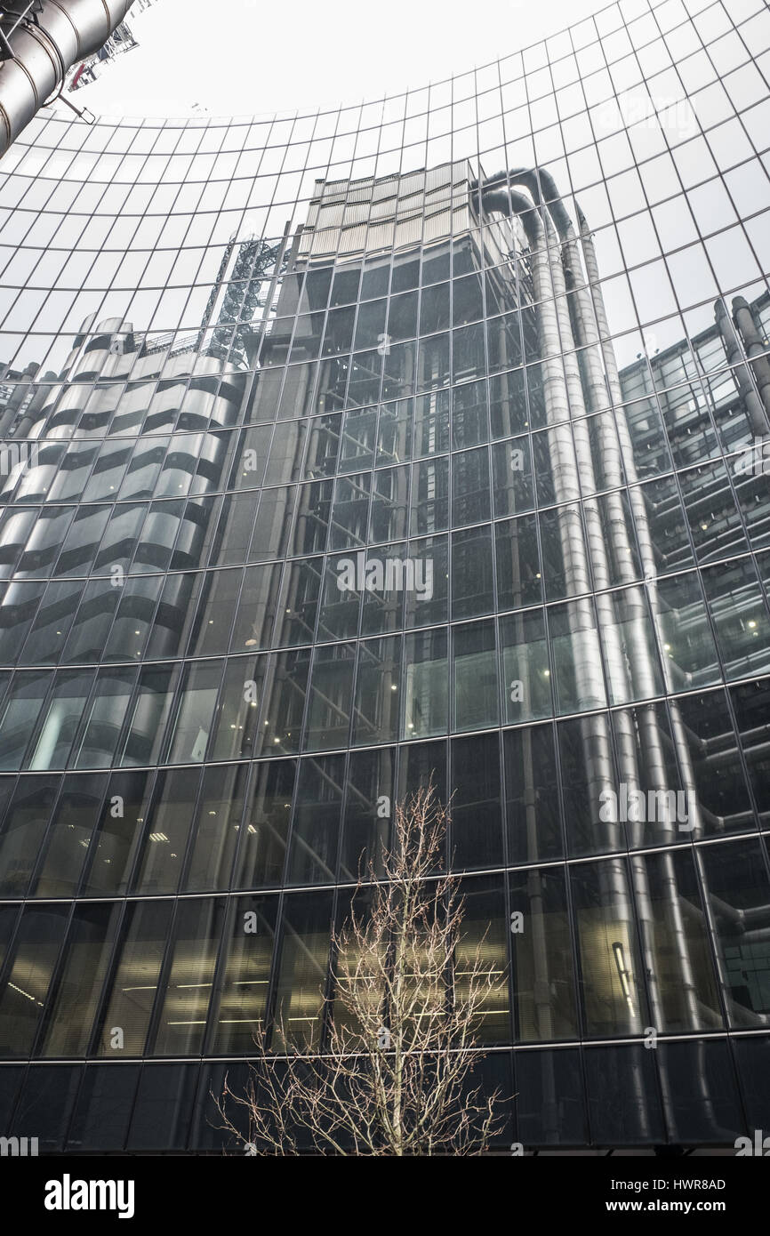 Assicurazione di Lloyds building, città di Londra, Inghilterra. Foto Stock