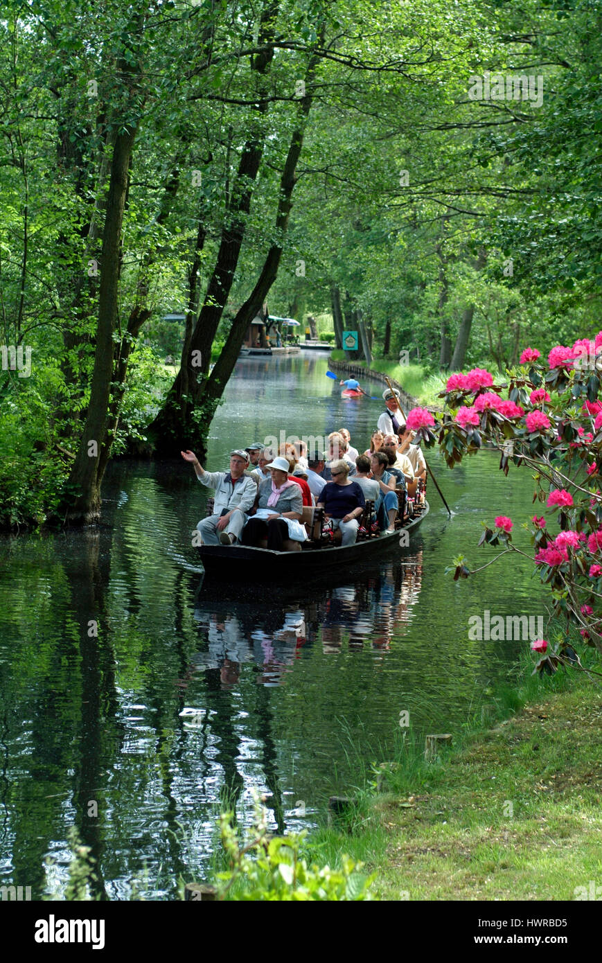 Gita in barca in Spreewald Lehde vicino Foto Stock