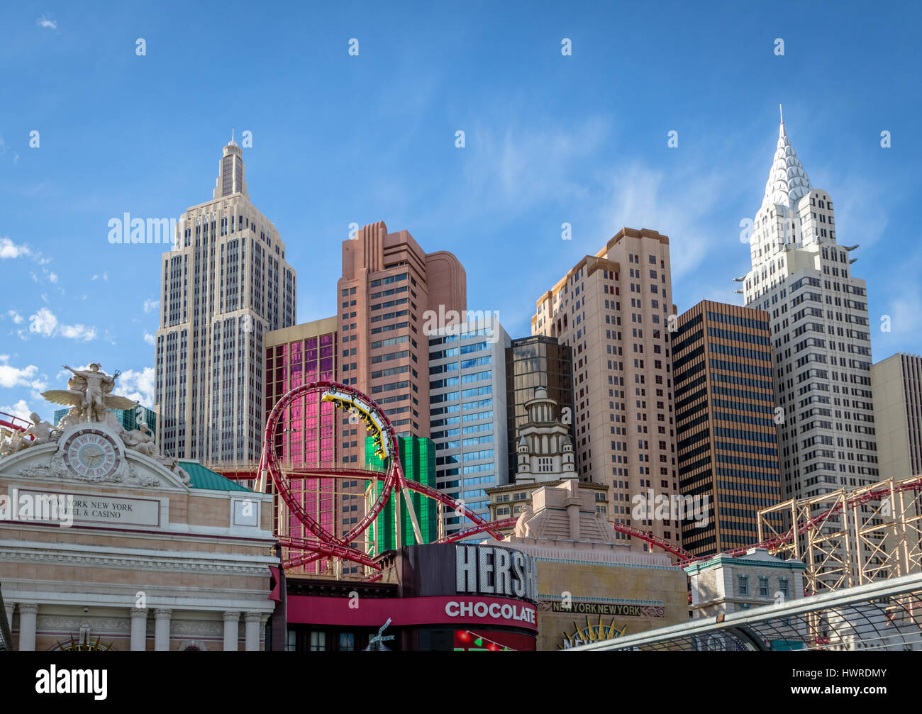 Roller Coaster a New York New York Hotel and Casino - Las Vegas, Nevada, STATI UNITI D'AMERICA Foto Stock