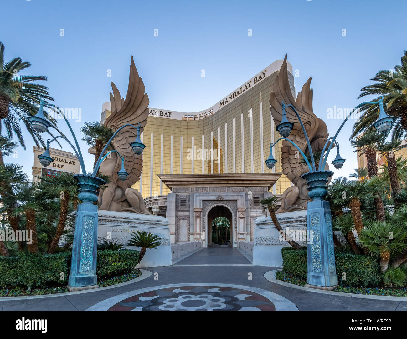 Mandalay Bay Hotel e ingresso di Casino - Las Vegas, Nevada, STATI UNITI D'AMERICA Foto Stock