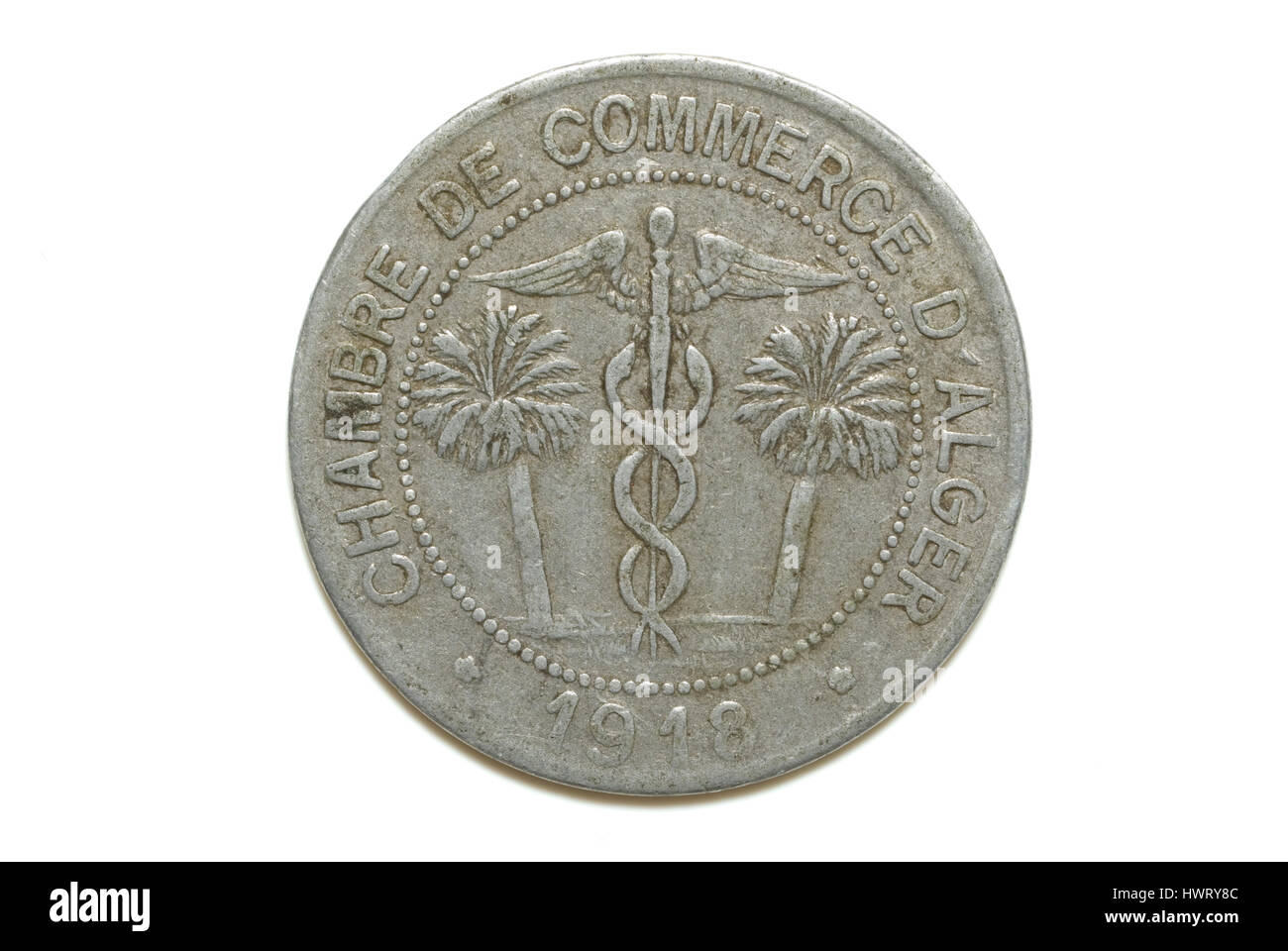 Coin token dal Francese Algeria Foto Stock