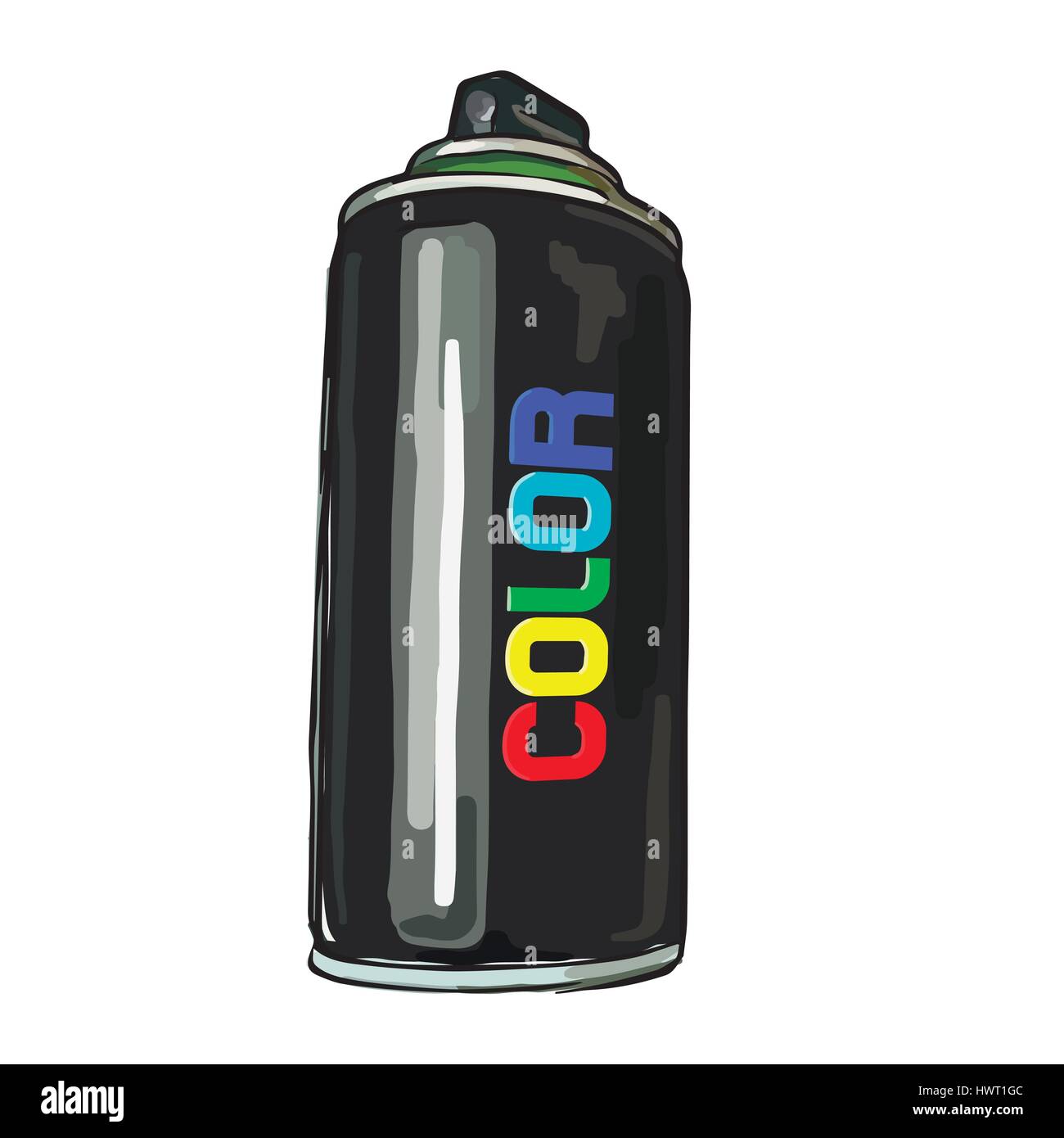 Bomboletta di vernice spray in un cilindro Illustrazione Vettoriale