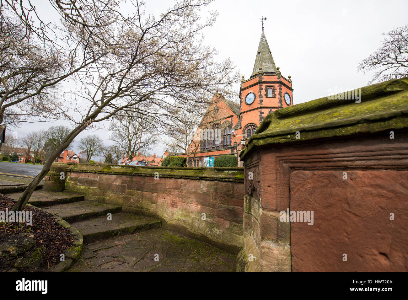 Port Sunlight - un modello di villaggio e borgo nel Metropolitan Borough of Wirral, Merseyside. Liceo edificio Foto Stock