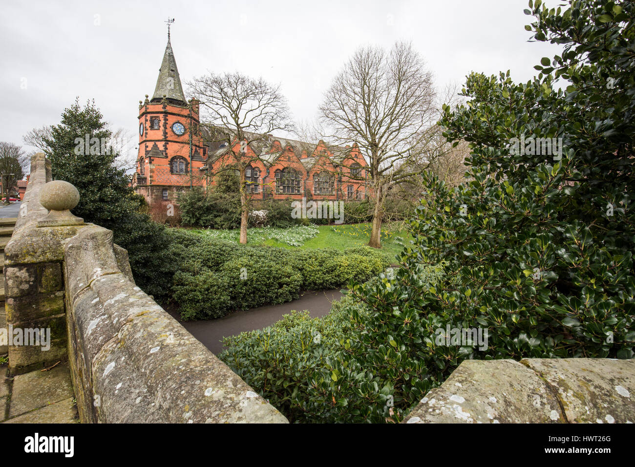 Port Sunlight - un modello di villaggio e borgo nel Metropolitan Borough of Wirral, Merseyside. Liceo edificio Foto Stock